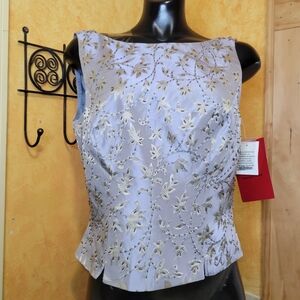 JS Collections Fitted Sleeveless Ice Beaded Women's 8  Evening Top